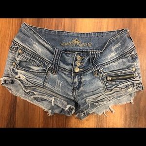Distressed & Frayed Denim Shorts